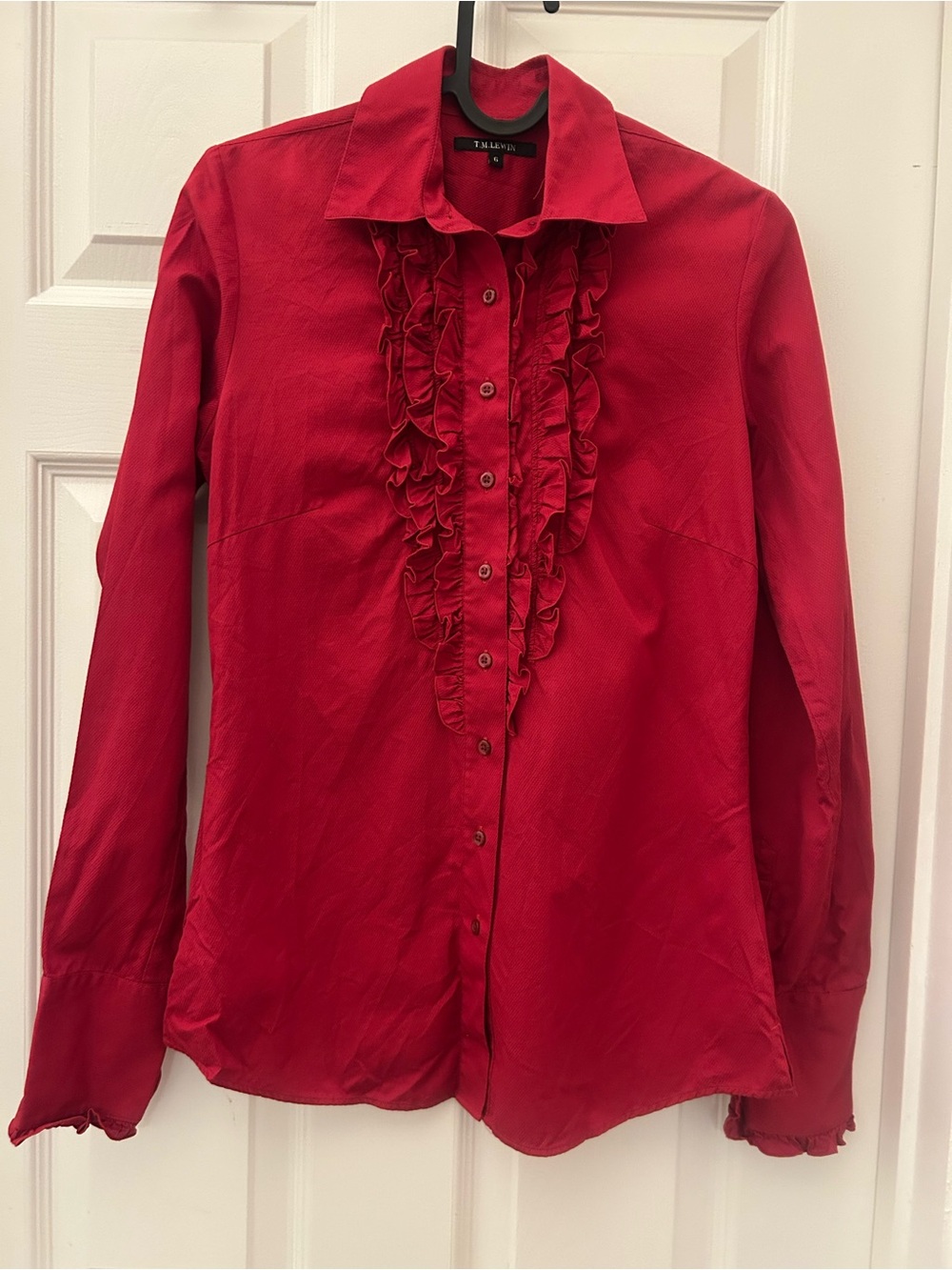 T.M.Lewin Vibrant Red Collared Shirt